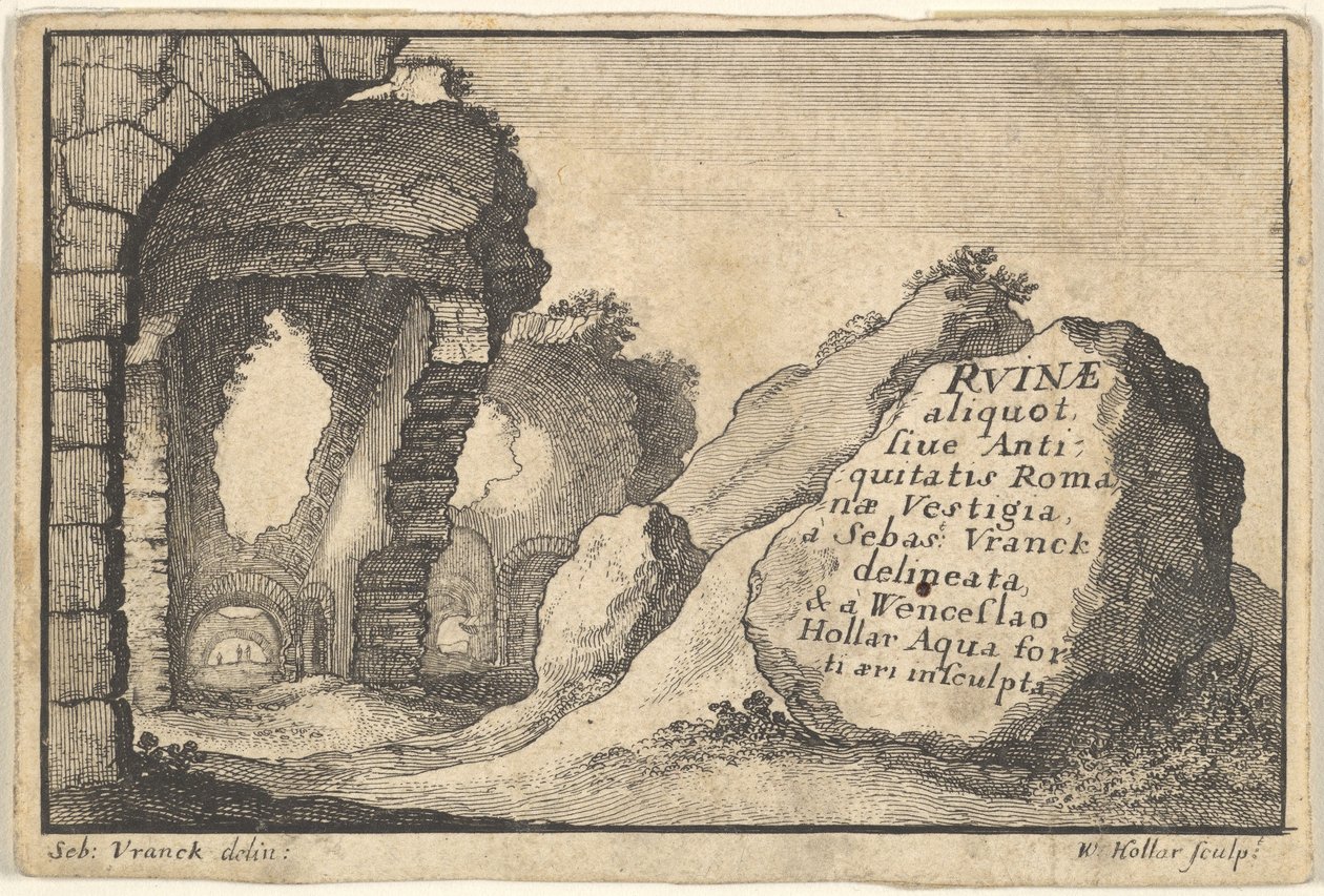Romerska ruiner, andra versionen av titelbladet, ca. 1650. av Unbekannt
