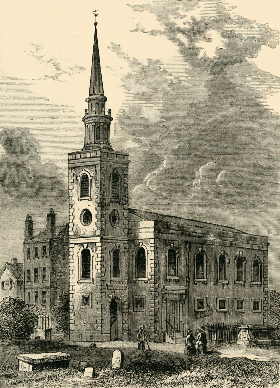 Rotherhithe-kyrkan, 1750, c1878. av Unbekannt