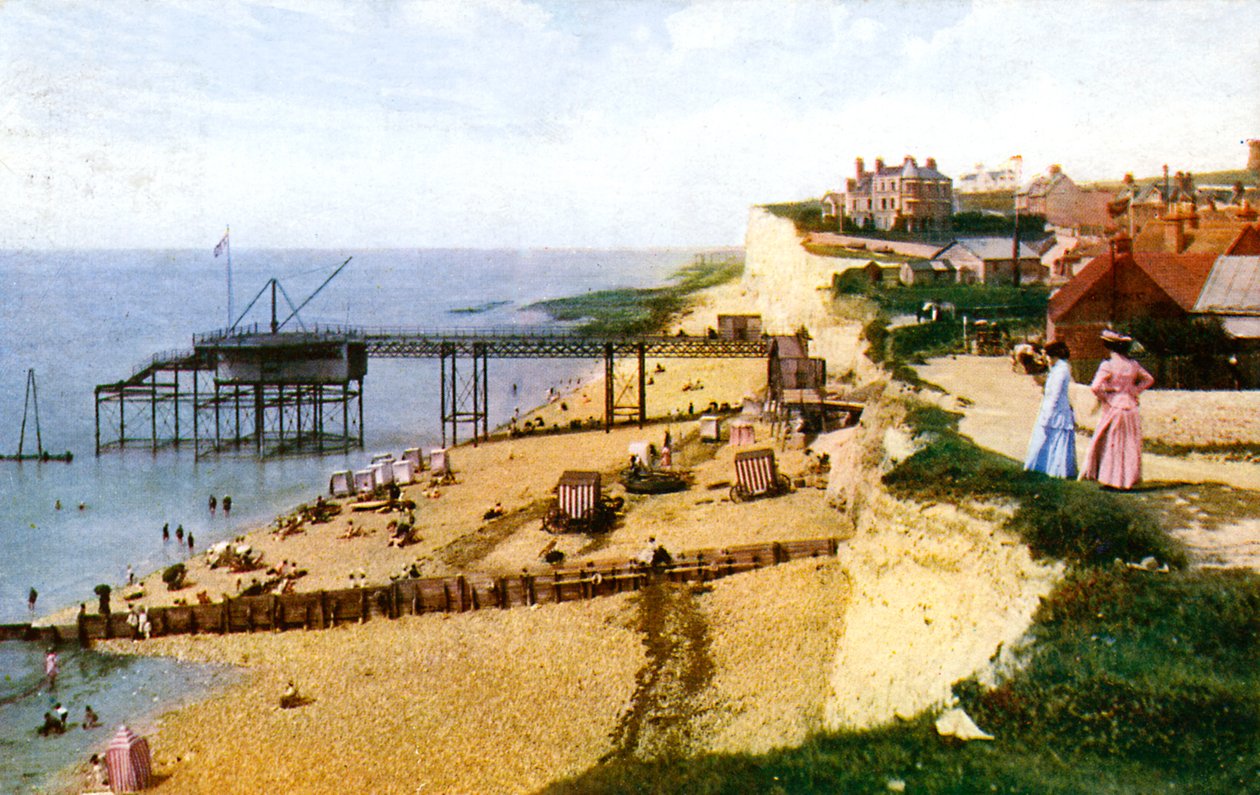 Rottingdean beach, East Sussex, blickar västerut, c1900-1920-talet av Unbekannt