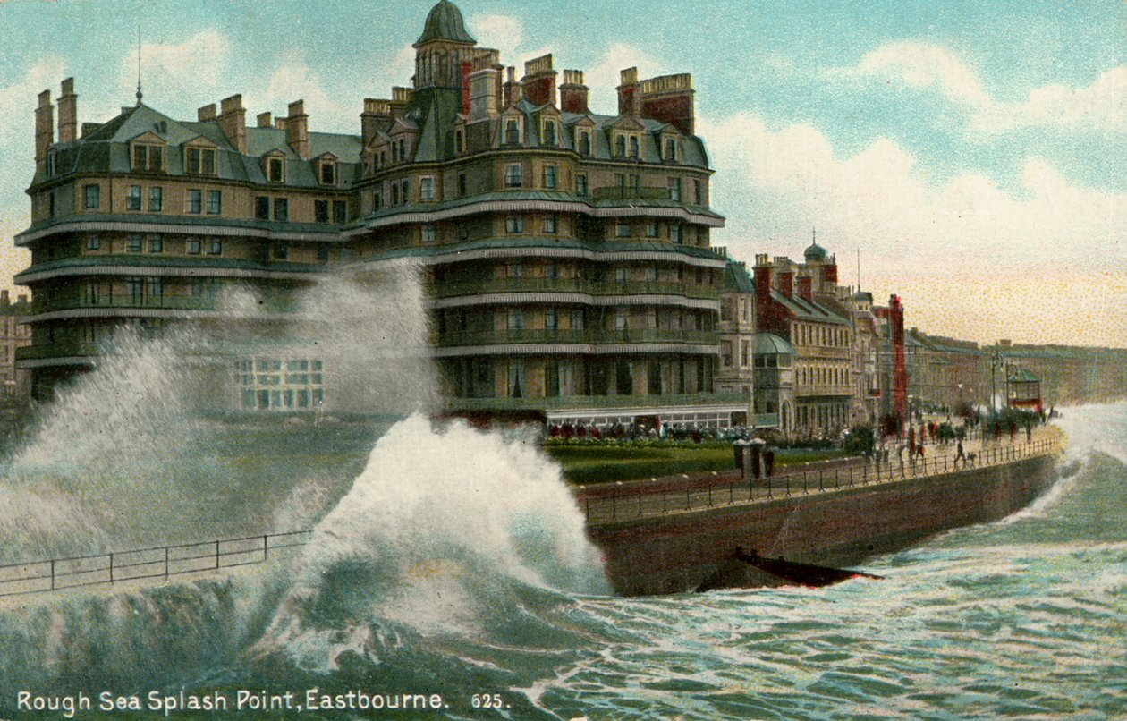 Rough sea, Splash Point, Eastbourne, Sussex, c1912 av Unbekannt