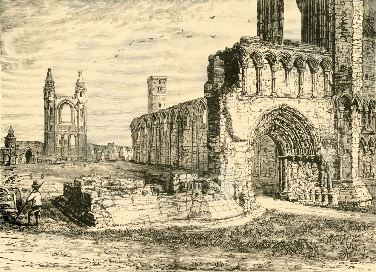 Ruinerna av katedralen, St. Andrews, 1890. av Unbekannt