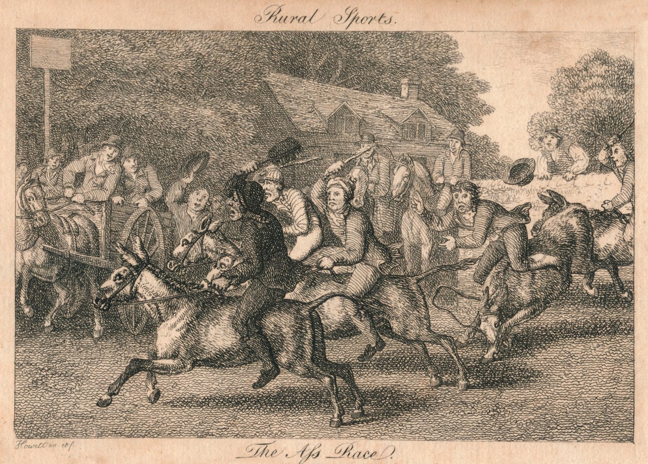 Landsbygdsidrott - The Ass Race, 1800. av Unbekannt