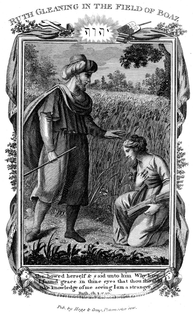 Ruth plockar upp på Boas fält, c1804 av Unbekannt