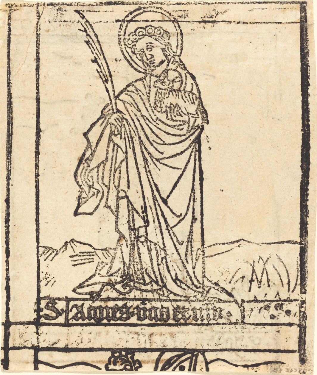 Saint Agnes [verso], troligen 14601480. av Unbekannt