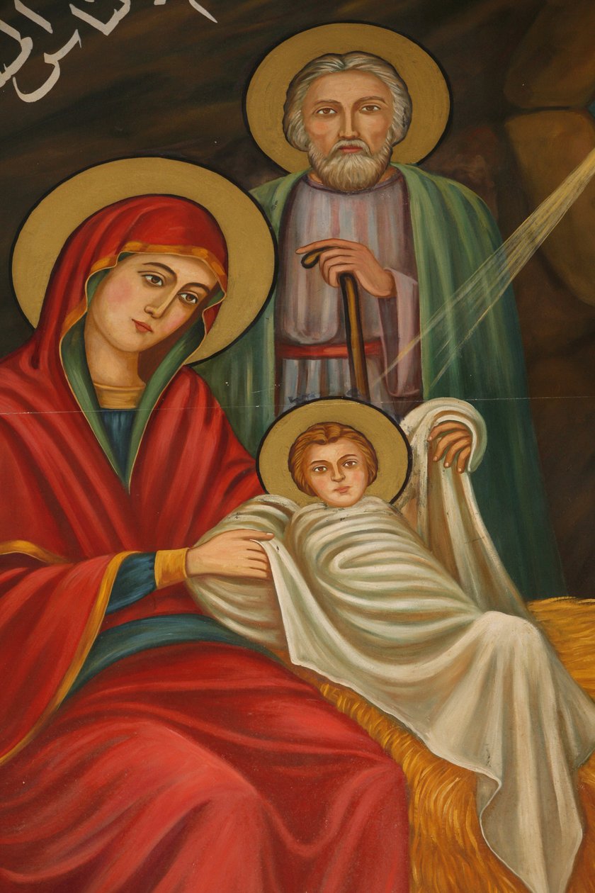 Saint Anthony, koptisk kyrkofödelsemålning, Jerusalem, Israel av Unbekannt
