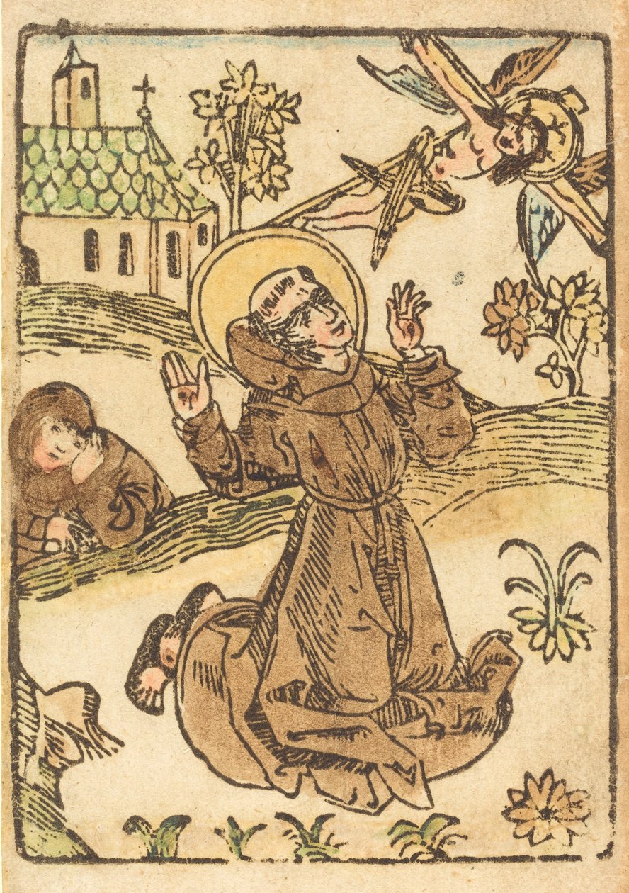 Saint Francis tar emot Stigmata, ca. 1480. av Unbekannt