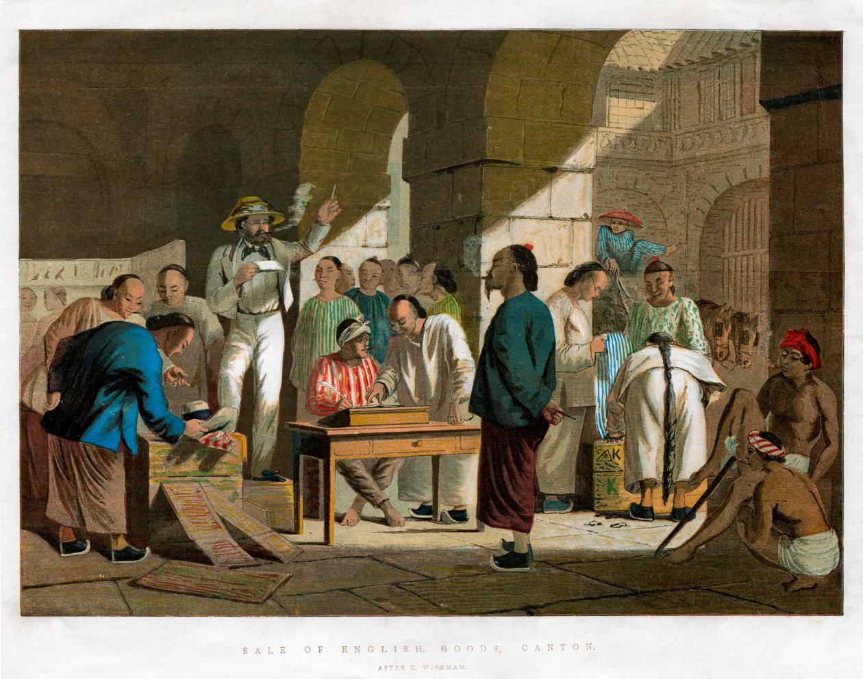 Försäljning av engelska varor, Kanton, 1858 av Unbekannt