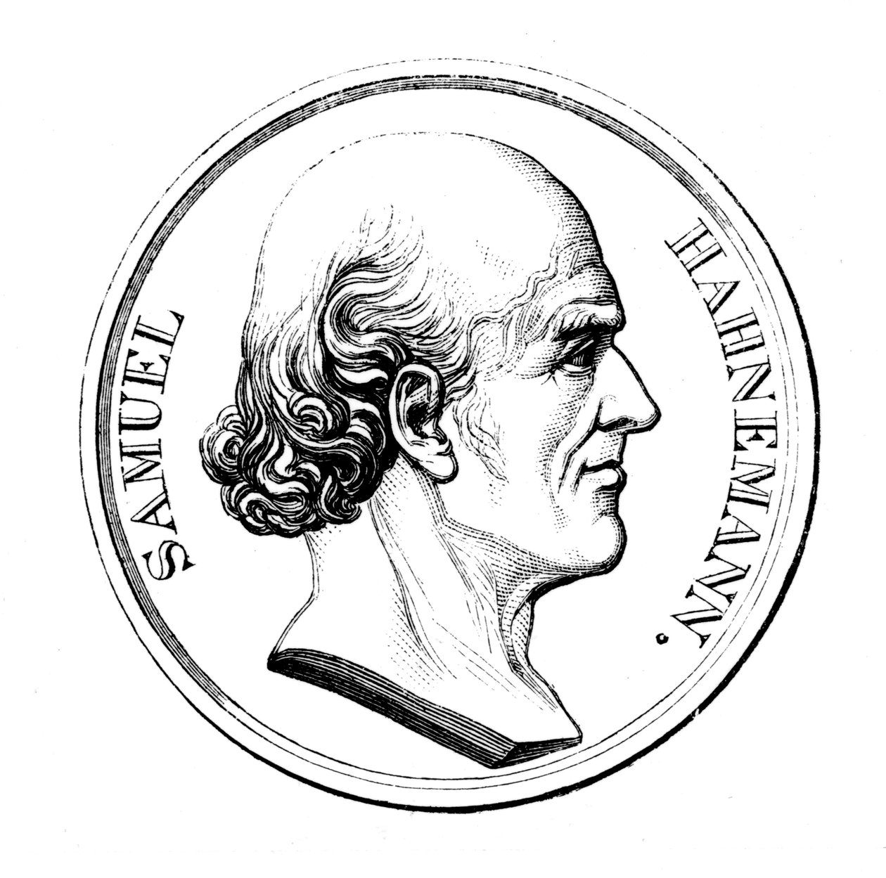 Samuel Hahnemann, tysk läkare, 1860 av Unbekannt