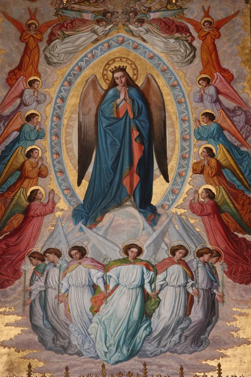 San Jeronimos kyrka. Jungfru Maria Madrid Spanien av Unbekannt