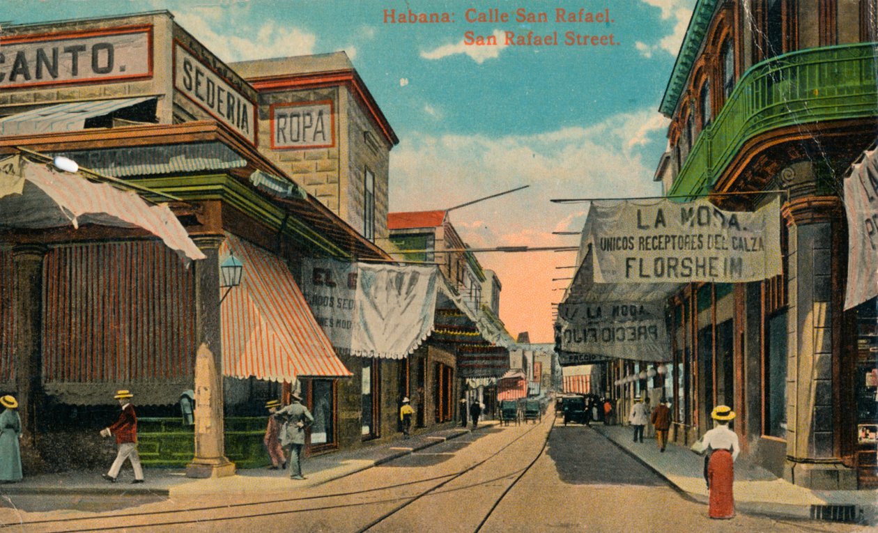 San Rafael Street, Havanna, Kuba, c1910 av Unbekannt