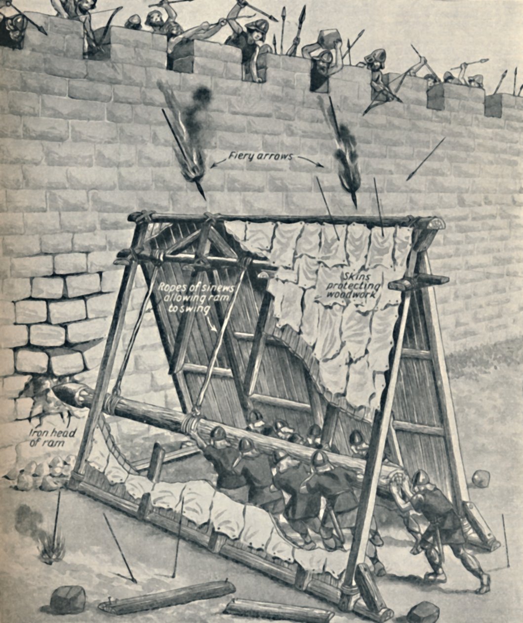 Saxons slår ner en stadsmur, c1934 av Unbekannt