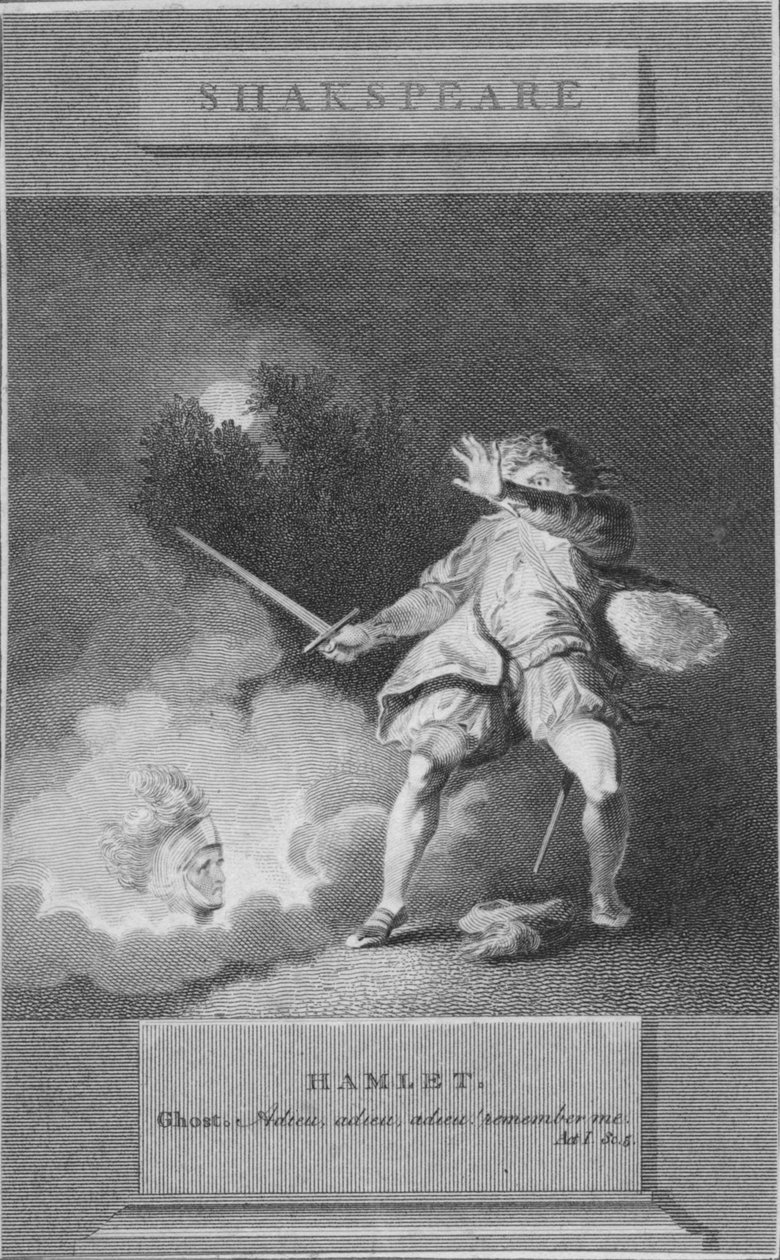 Scen från Hamlet, 1800-talet. av Unbekannt