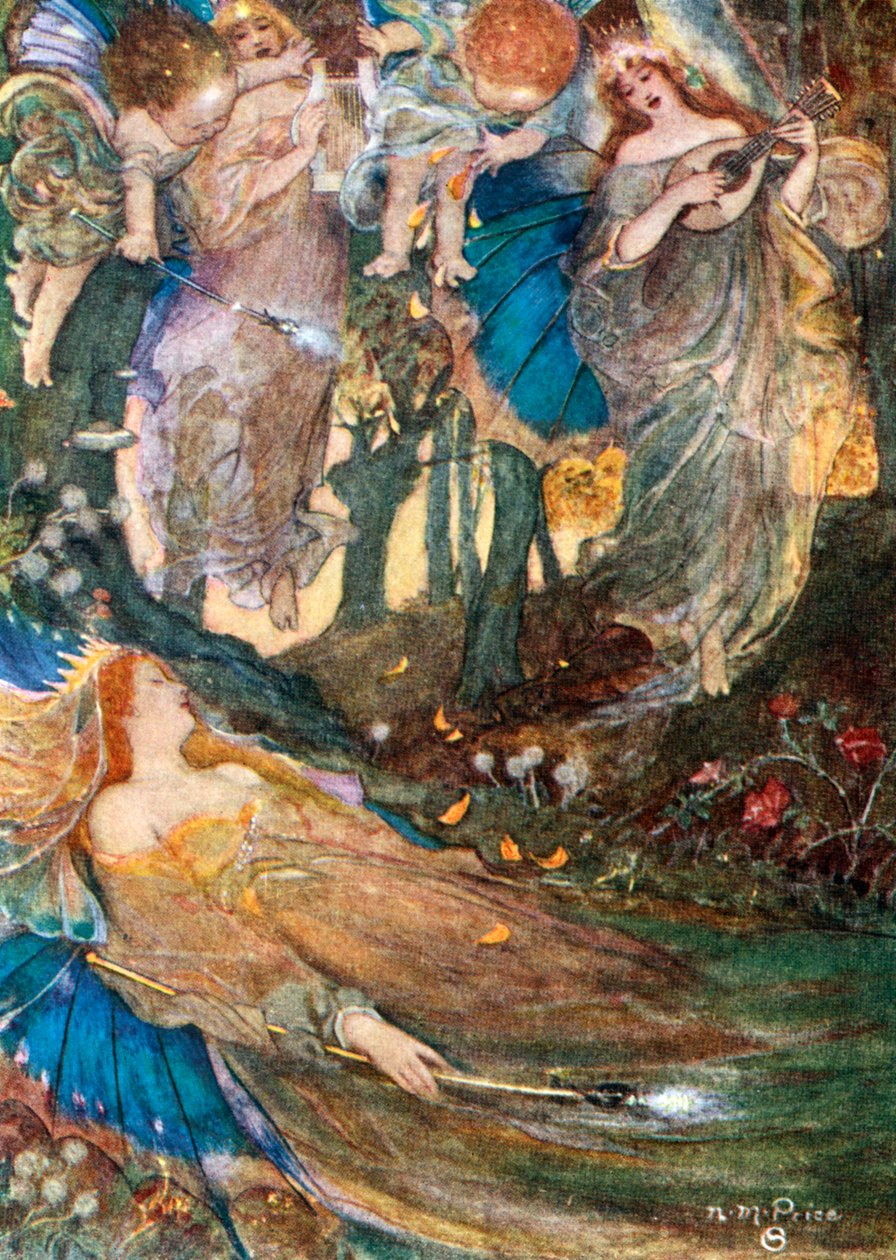 Scen ur Shakespeares En midsommarnattsdröm av Unbekannt