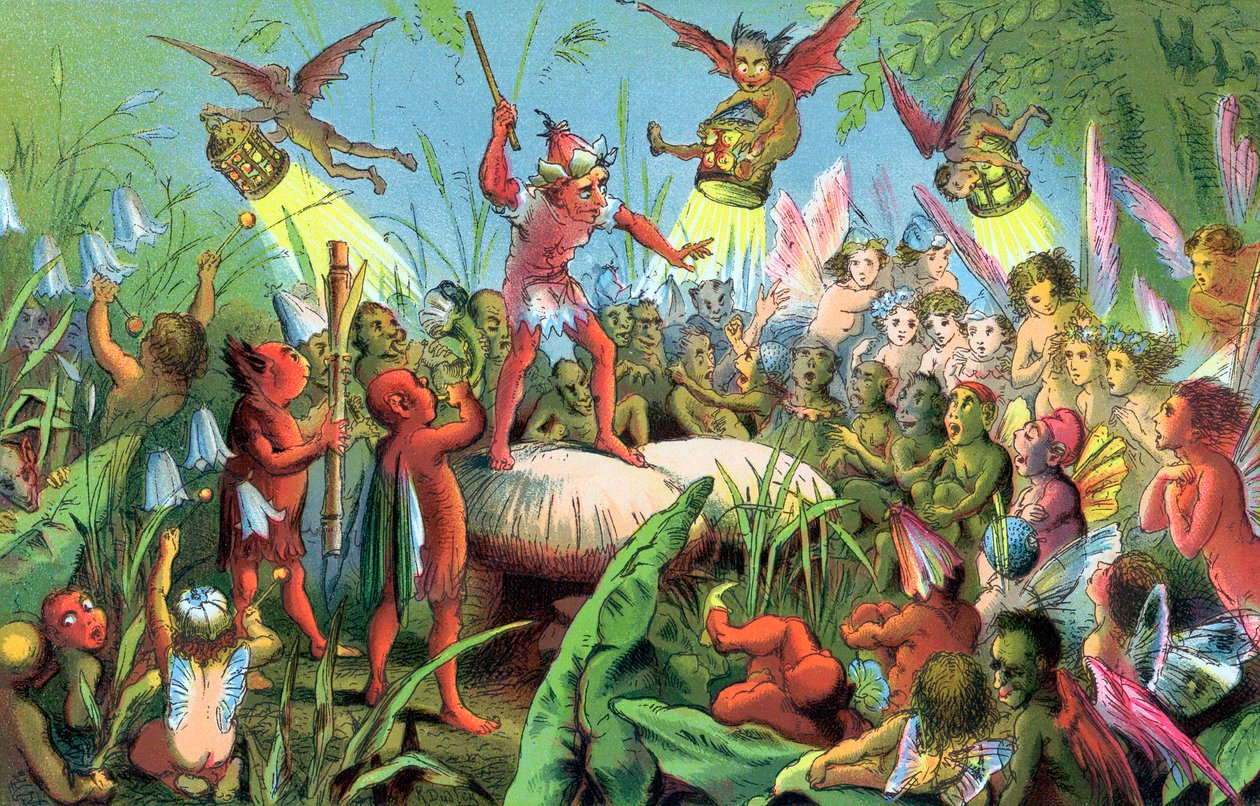Scen från Shakespeares En midsommarnattsdröm, c1858 av Unbekannt