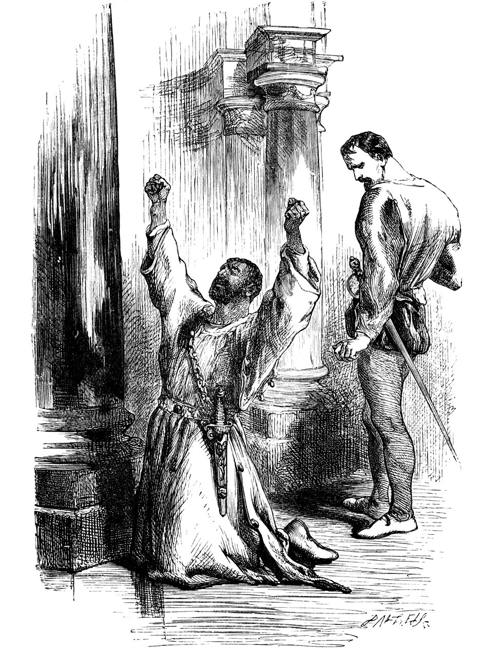 Scen från Shakespeares Othello, 1800-talet av Unbekannt