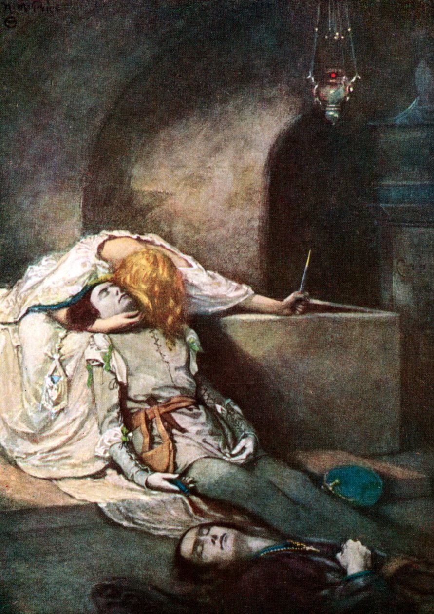 Scen från Shakespeares Romeo och Julia av Unbekannt
