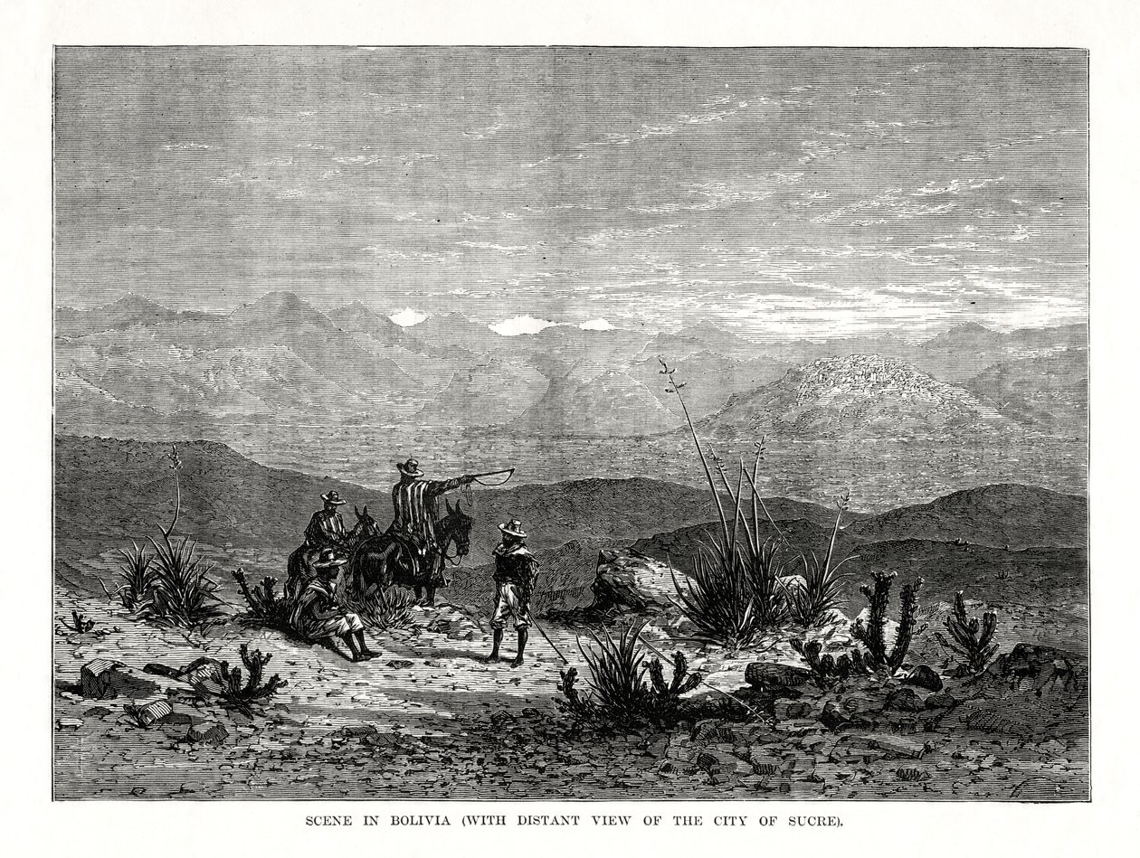 Scen i Bolivia, 1877 av Unbekannt