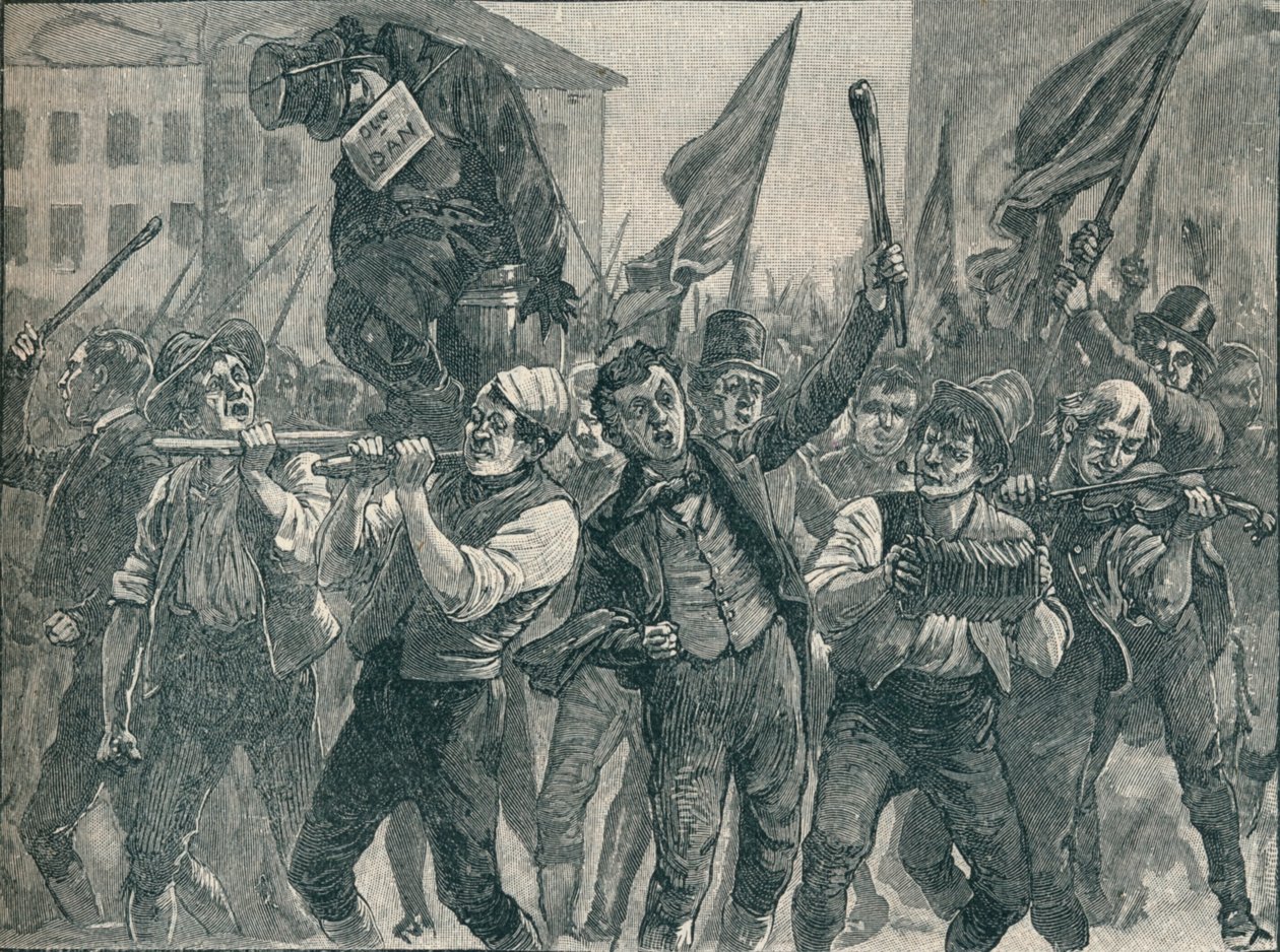 Scen i upploppen i Belfast, 1800-talet 1906. av Unbekannt