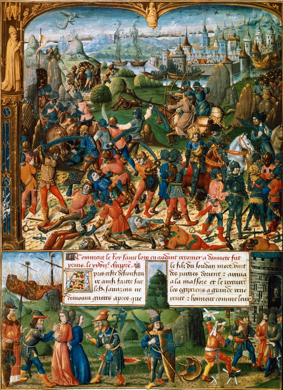 Scener från det sjunde korståget, 1248-1254 1400-talet av Unbekannt
