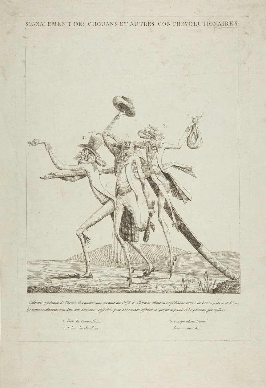 Beskrivning av Chouanerna och andra kontrarevolutionärer, ca. 1793. av Unbekannt