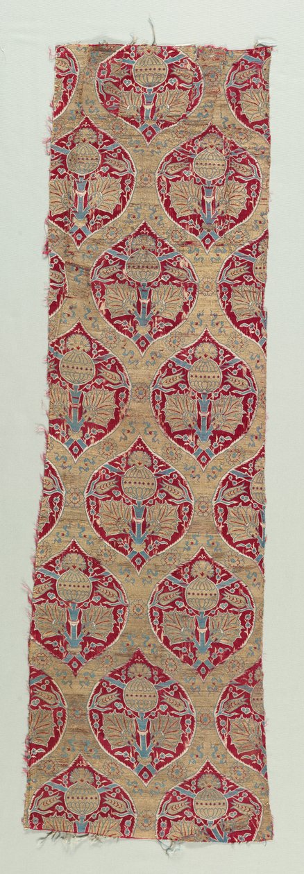 Siden- och guldbrokadfragment, 1600-1650. av Unbekannt