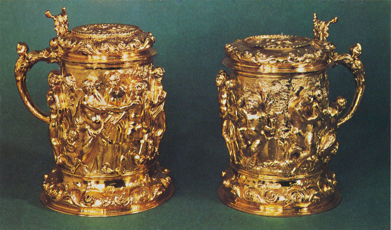 Silverförgyllda krukor, ca 1661, 1953 av Unbekannt