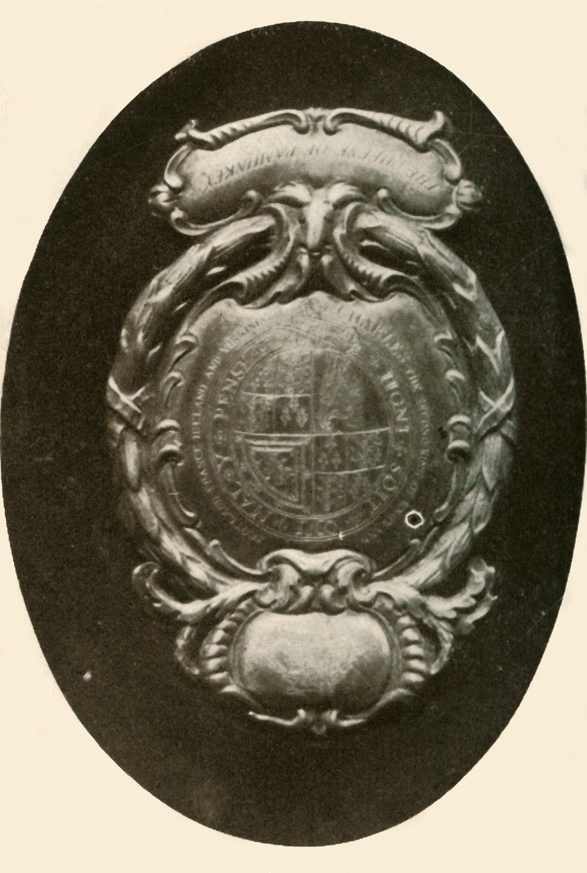 Silver frontlet, med engelskt vapen, 1677, 1937. av Unbekannt
