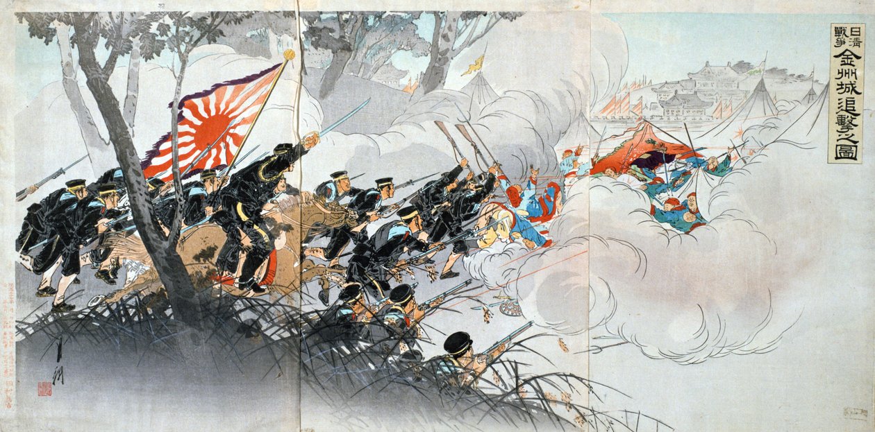 Kinesiskt-japanska kriget, 1800-talet. Japanskt tryck. Privat samling av Unbekannt