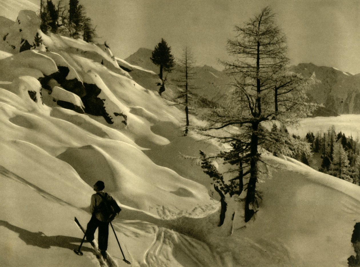 Skidåkning vid Ankogel, Österrike, c1935. av Unbekannt