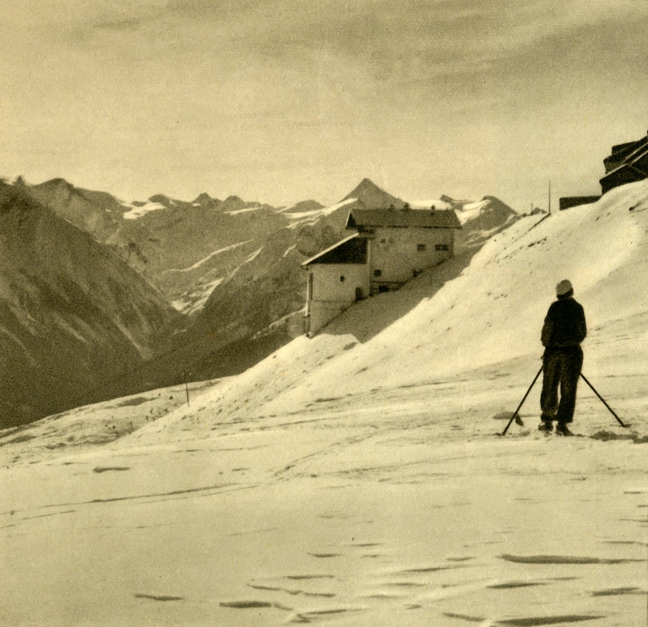 Skidåkning på Schmittenhöhe, Österrike, c1935. av Unbekannt