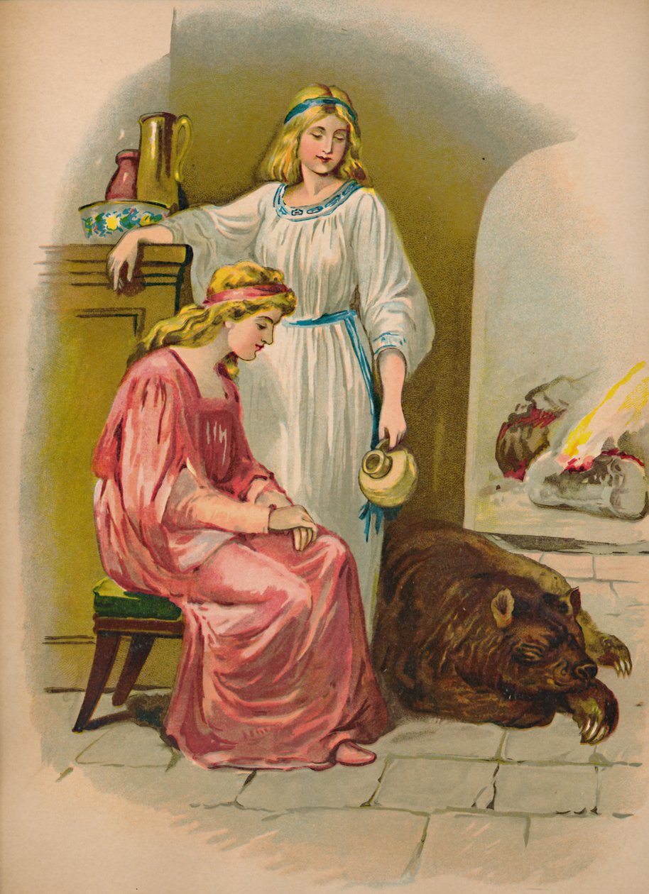 Snövit och rosröd, 1903 av Unbekannt
