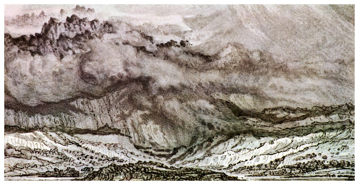 Snowdon, en storm som närmar sig, 1853 1956 av Unbekannt