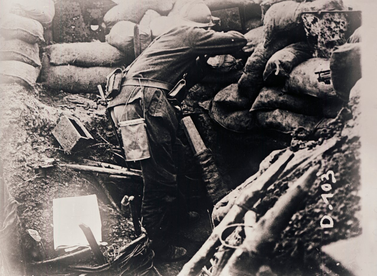 Soldat i skyttegravar, c1914-c1918 av Unbekannt