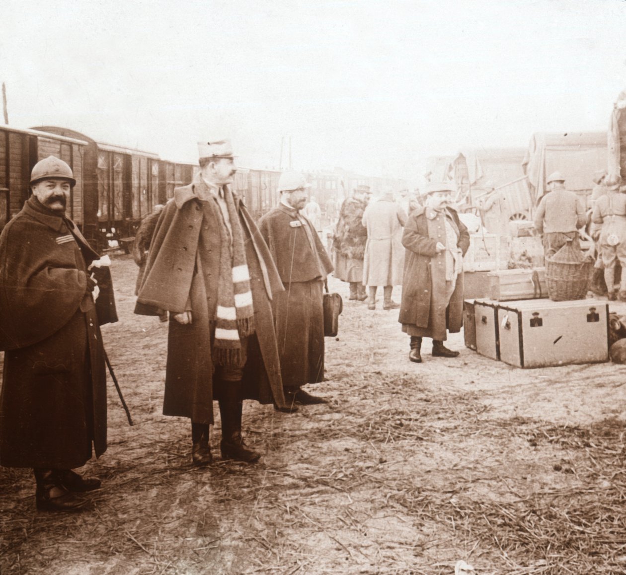 Soldater anländer till Amanvillers, Frankrike, c1914-c1918 av Unbekannt