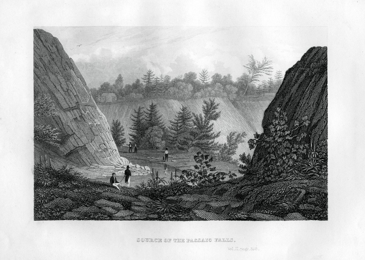 Källan till Passaic Falls, New Jersey, 1855 av Unbekannt