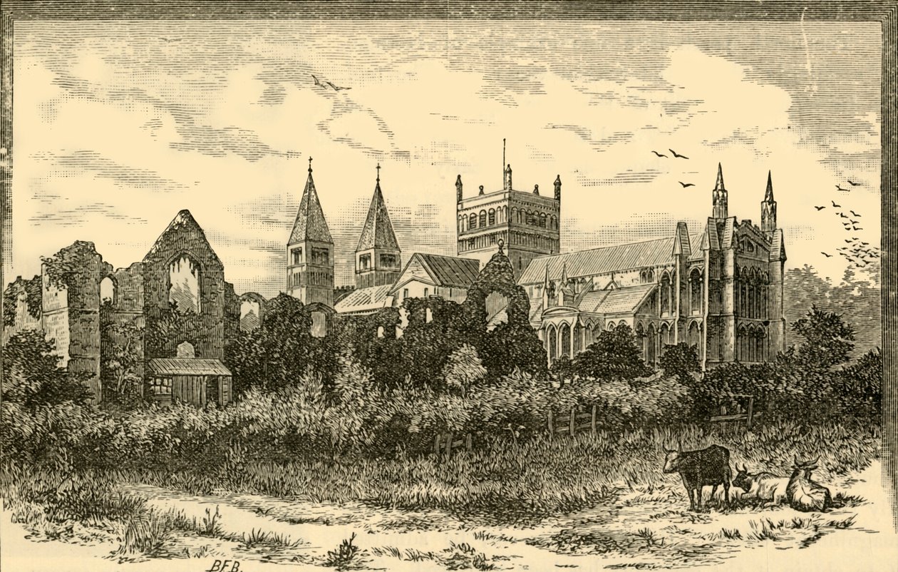 Southwell Minster and Ruins of the Palace, 1898. av Unbekannt