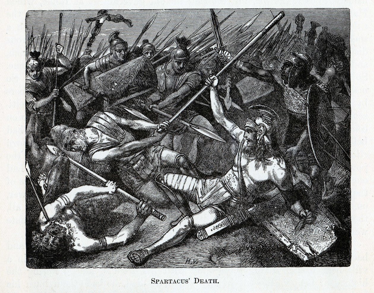 Spartacus död, 1882 av Unbekannt