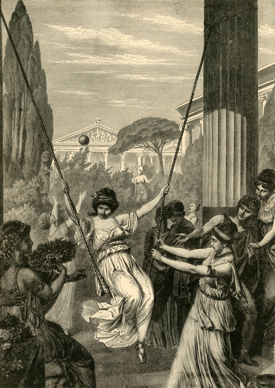 Grekiska tjejers sporter, 1890. av Unbekannt