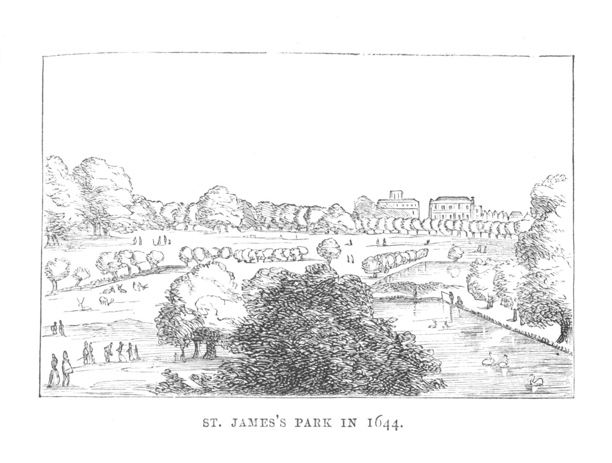 St. James Park 1644, c1870 av Unbekannt