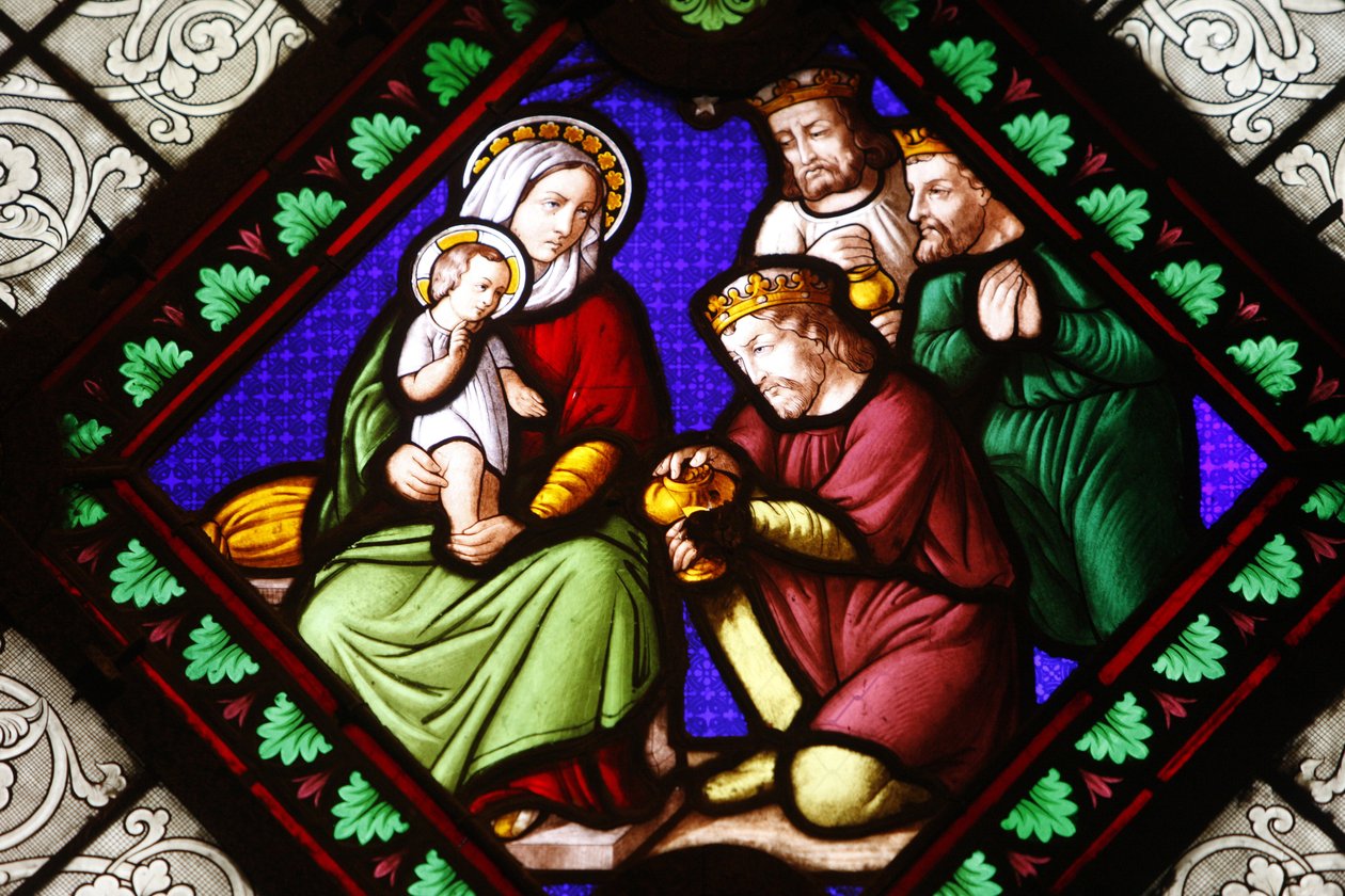 Målat glas i Ainay-basilikan: Maggi, Lyon, Frankrike av Unbekannt