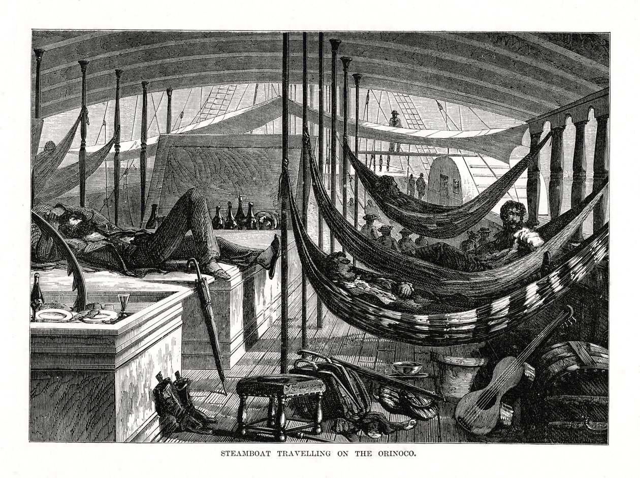 Ångbåt som reser på Orinoco, Sydamerika, 1877 av Unbekannt