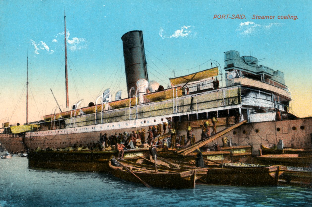 Ångbåtskolning, Port Said, Egypten, 1900-talet av Unbekannt