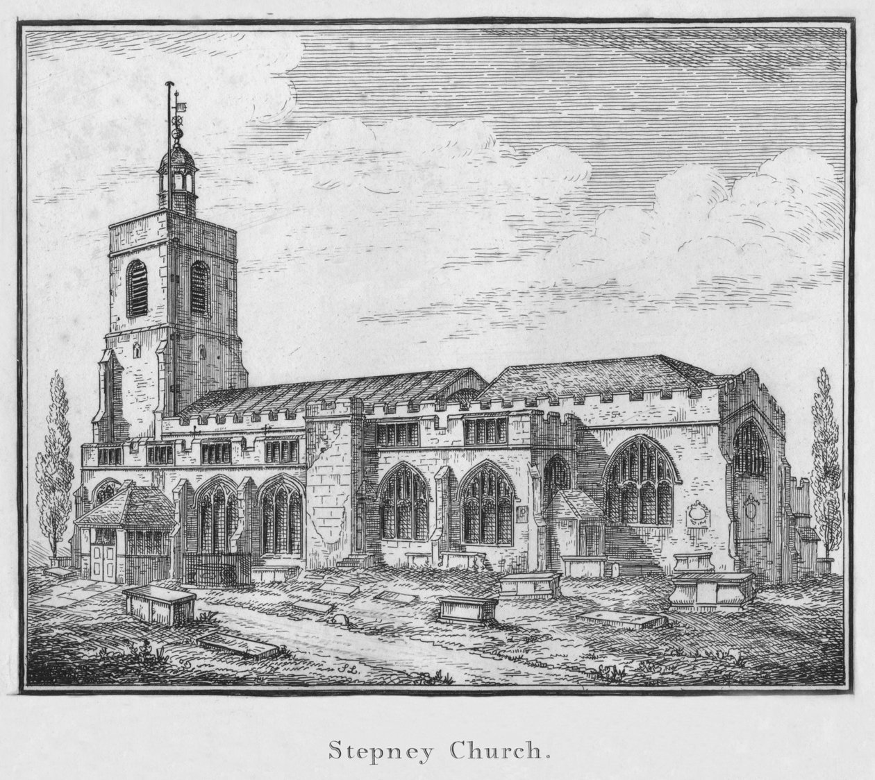 Stepney kyrka, c1792 av Unbekannt