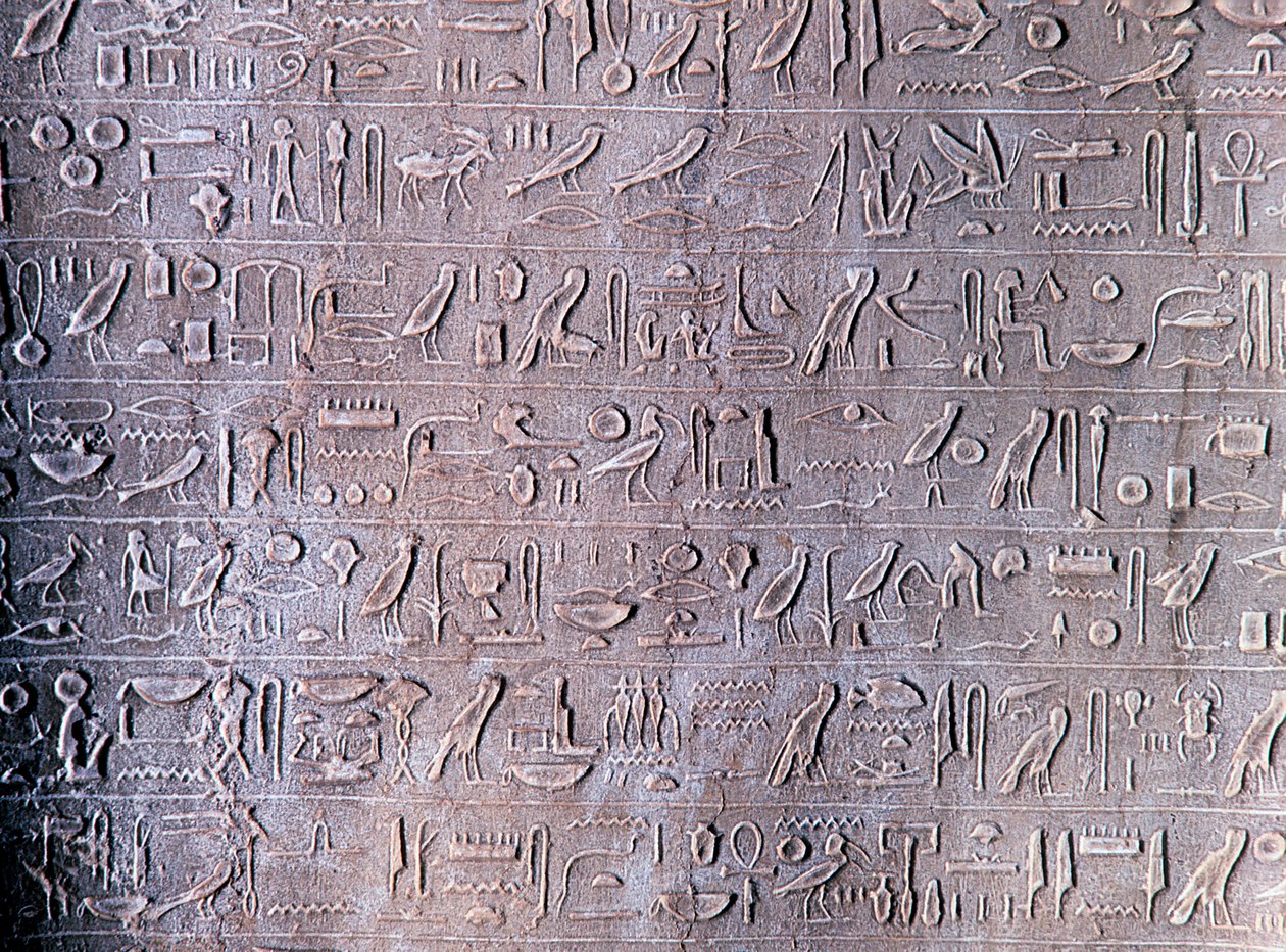 Stenristade hieroglyfer från Thebe, forntida Egypten av Unbekannt