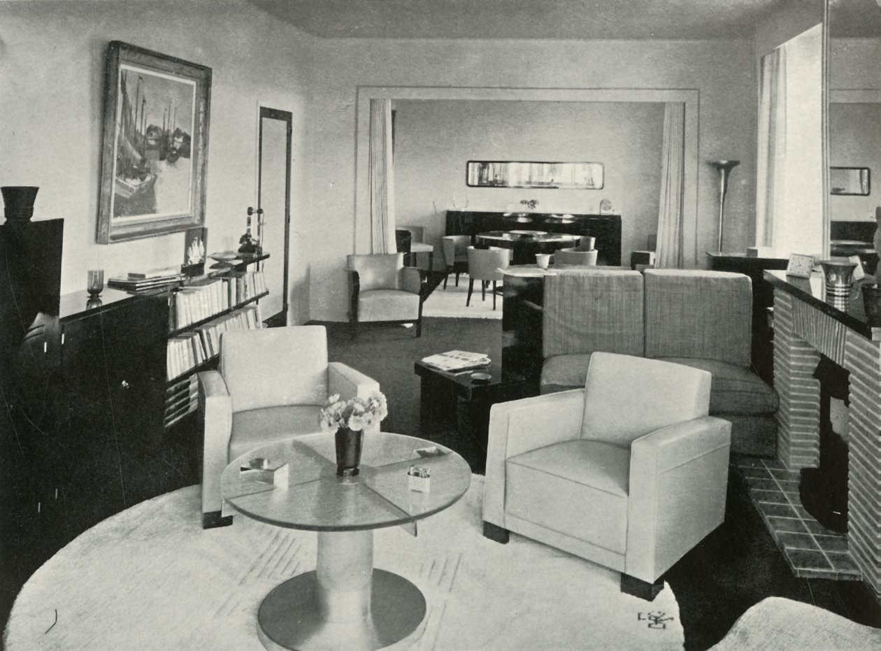 Studio och matsal i hus i Bryssel, 1937. av Unbekannt