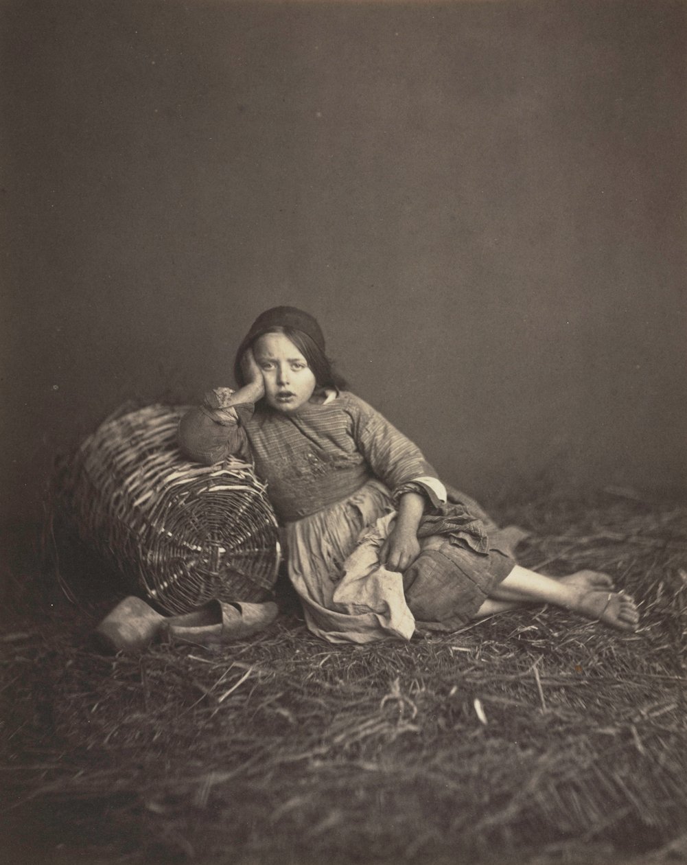 Studie av en ung bondflicka, ca. 1860. av Unbekannt