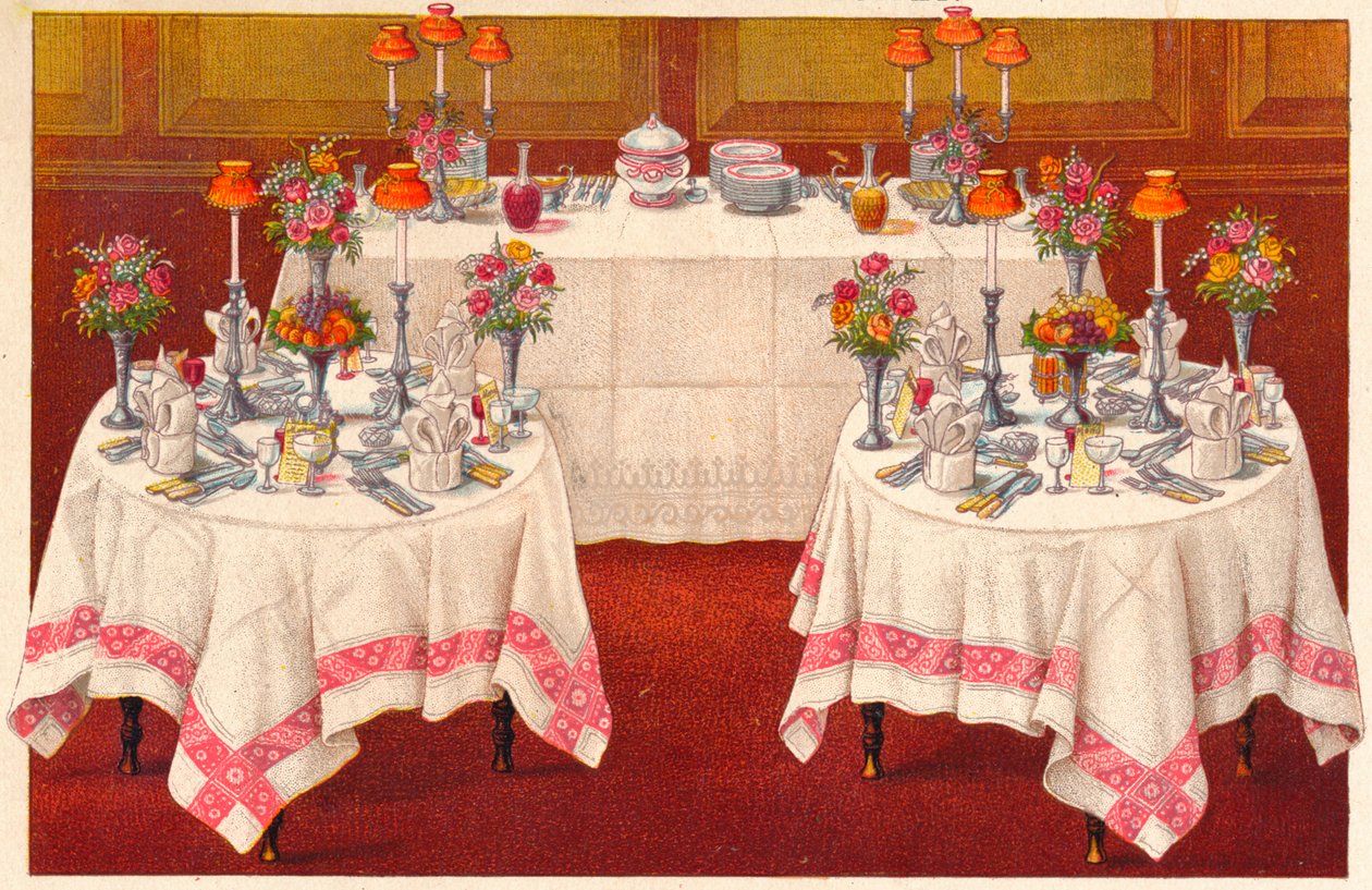 Kvällsbord med buffé, c1907. av Unbekannt