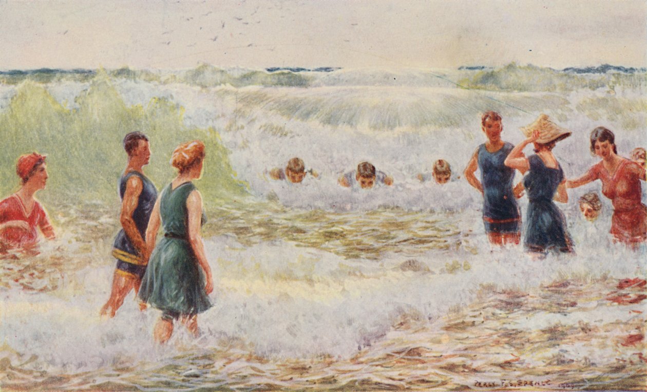 Surfbadning, 1923. av Unbekannt