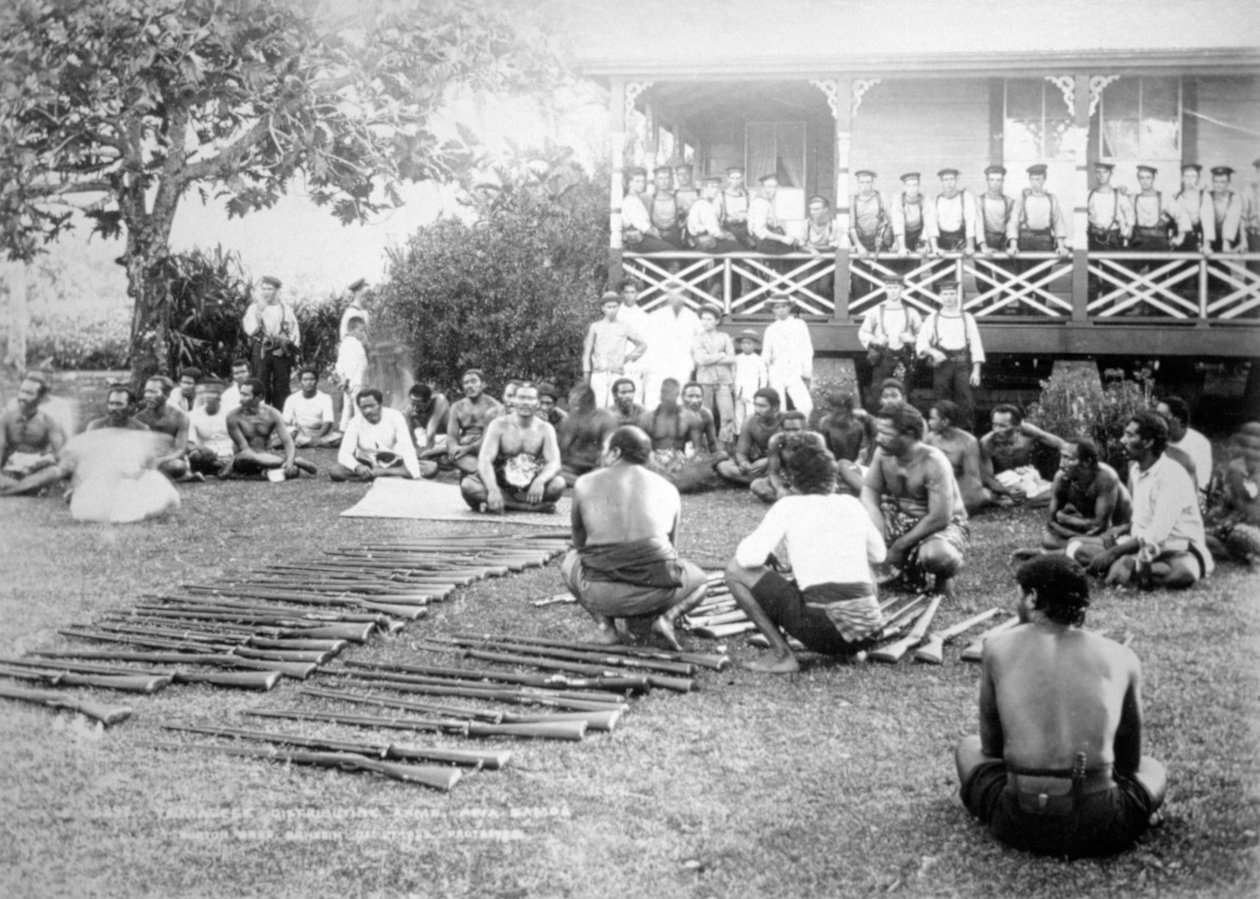 Tamases distribuerande vapen, Apia, Samoa, 1899 av Unbekannt