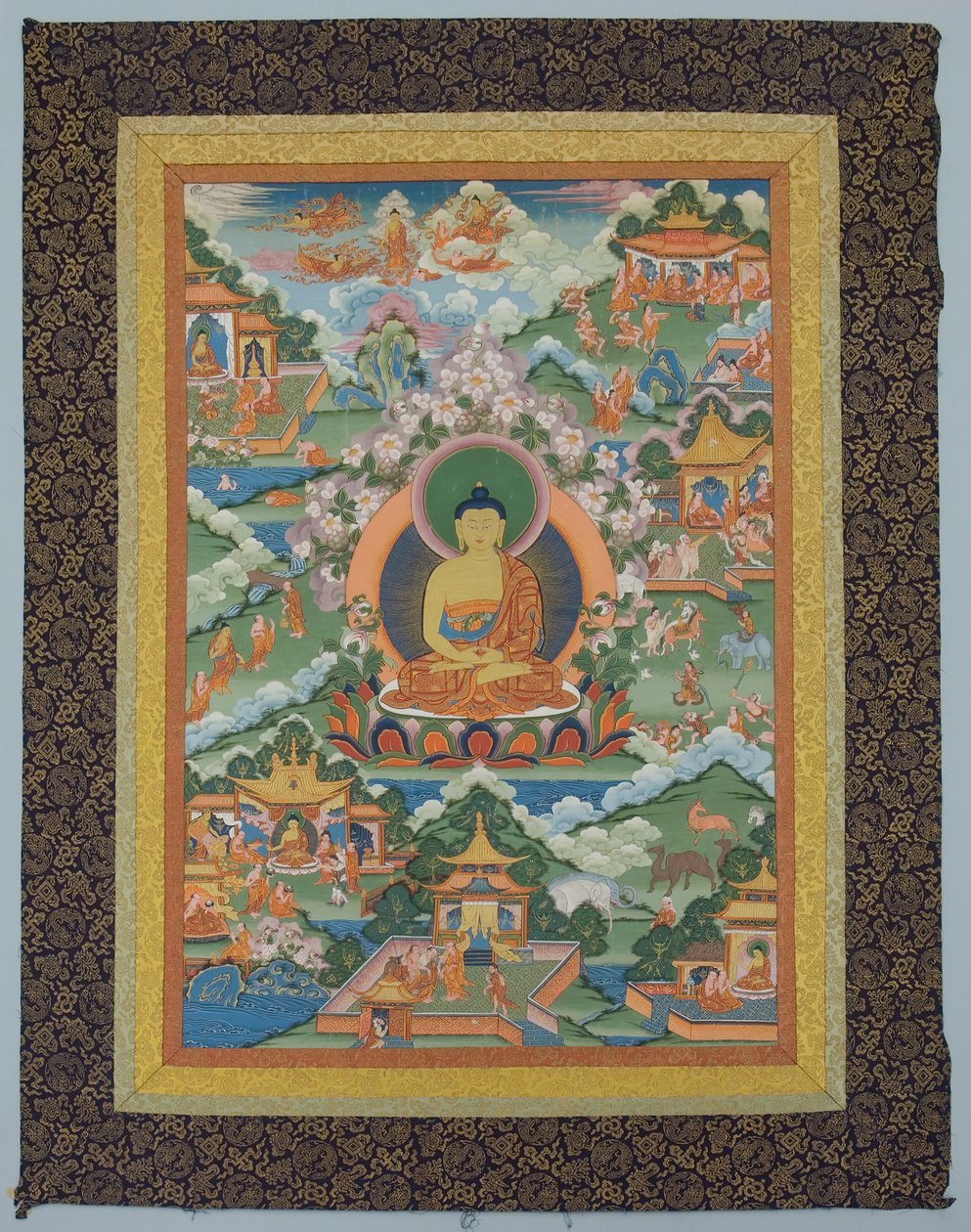 Tangka med Buddha, 1800-talet. av Unbekannt